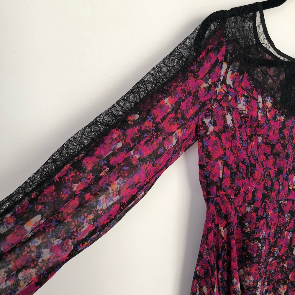SOLOISTE Floral Lace Mini Dress Small - Picture 3 of 5